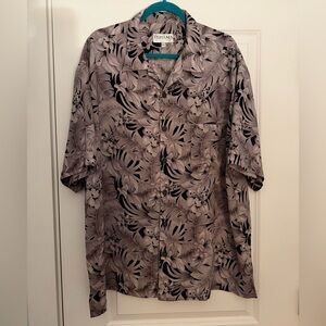 Tehama Black and Cream Hawaiian Shirt, XXL